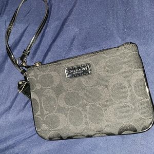 Black Canvas Coach Wristlet